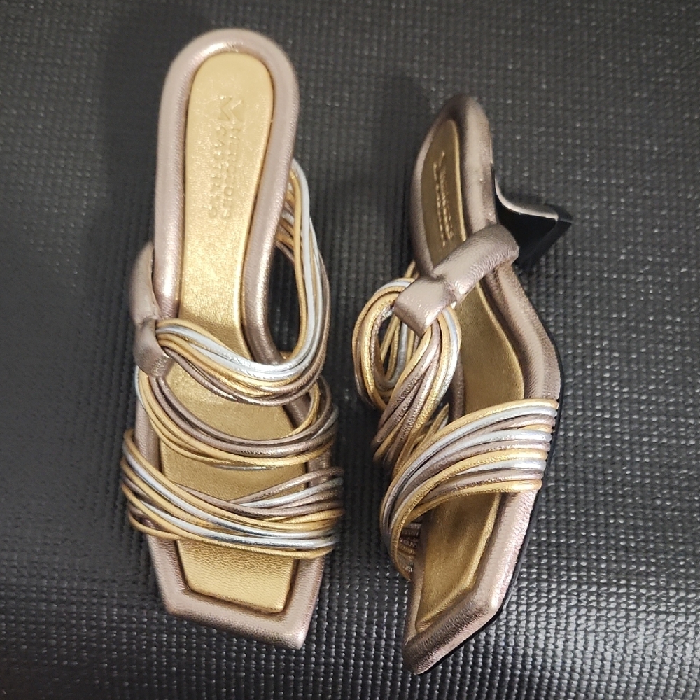 MERCEDES CASTILLO Metallic Multi-Strap Sandals